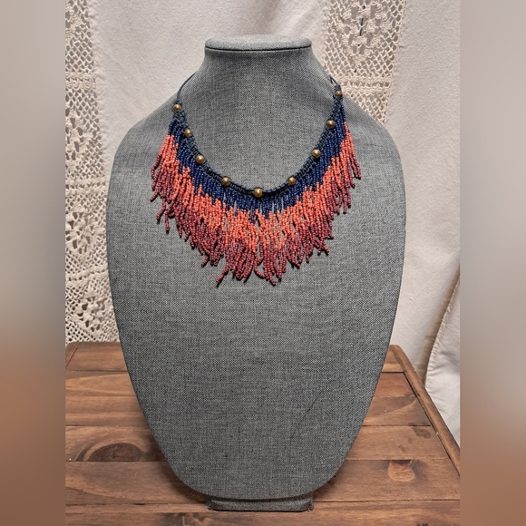 Source Unknown Jewelry - Beaded Fringe Necklace